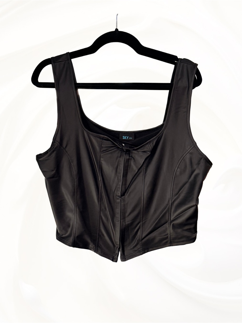 NEW! Black faux leather corset top